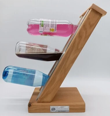 Halter / Ständer für Weinflaschen, Holz, Vollholz, stabil, für drei Flaschen - Bild 1 von 3