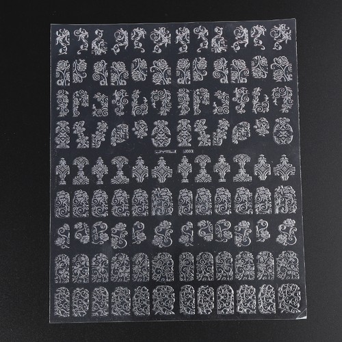 108Pcs 3D Silver Flower Nail Art Stickers Decals Stamping For DIY Decoration DW - Picture 6 of 14