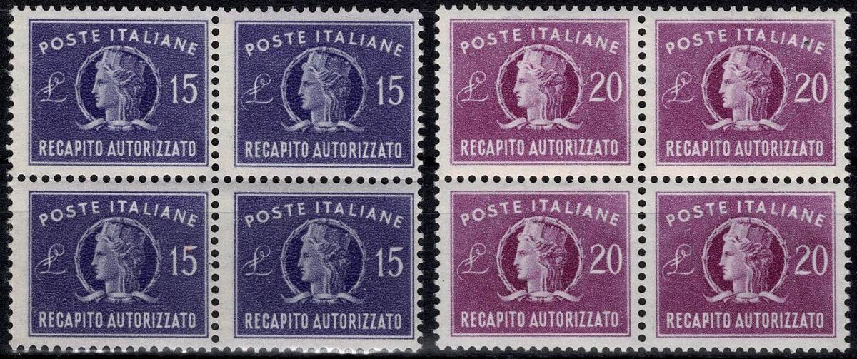 lalala Italiaページ 1949 - 52 Italian Republic Authorized Delivery L.15 And L.20