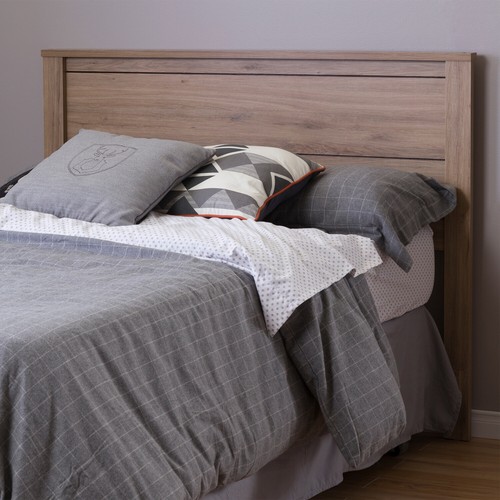 South Shore Fynn Full Headboard With Storage in Rustic Oak