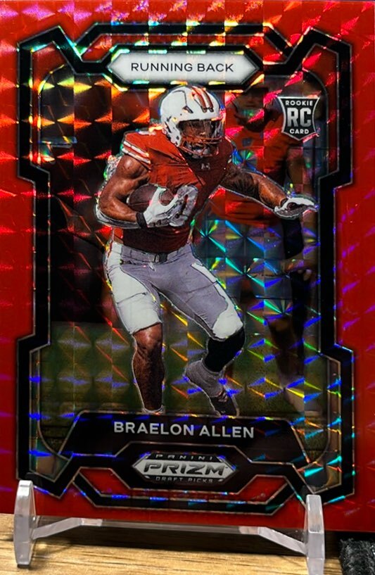 2024 Prizm Draft #129 Braelon Allen Red Finite Prizm /125 - 80/125 Rookie RC