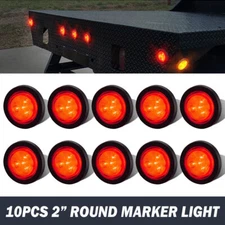 10 PCS Red 2" Round 4 LED Side Marker Clearance Tail Light Boat Trailer Truck RV