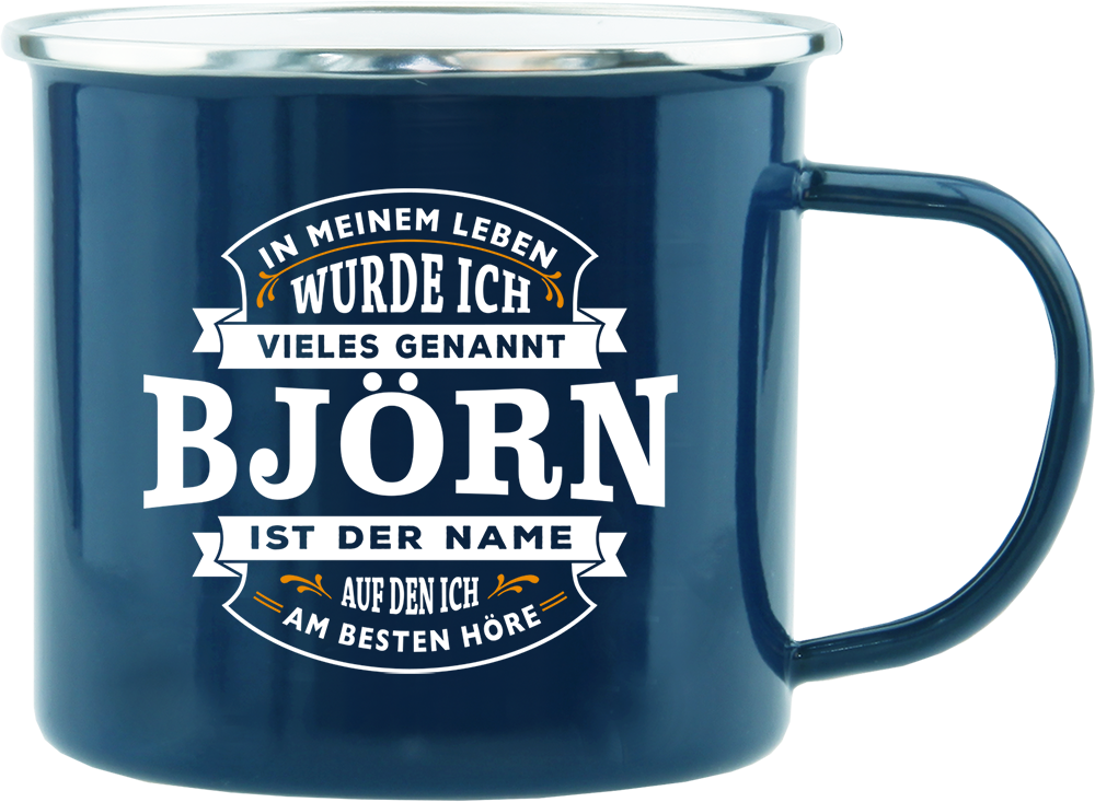 Persönlicher Emaille-Becher 'Echter Kerl' Mit Namen - Individuelles Geschenk Für Dirk & Co.