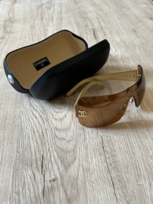 希少 美品 CHANEL サングラス ビンテージ 4157-Q レザー luxury-women-chanel-used-