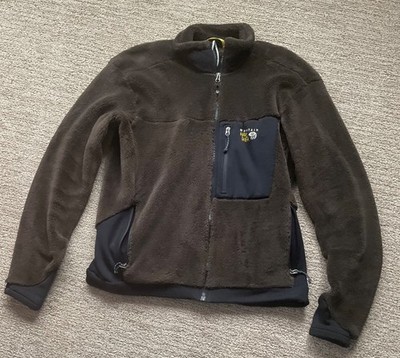 Mountain Hardwear Monkey Deep Pile Full Zip Fleece Jacket Mens XL Brown Polartec
