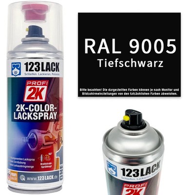 Spraydose 2K Glänzend RAL 9005 TIEFSCHWARZ Farben Lackspray Spraylack Acryllack