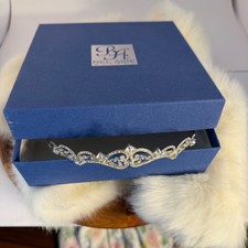 Bel Aire Bridal Rhinestone Crystal Tiara Silver Tone Wedding Headpiece Boxed