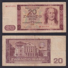 Germany 20 Mark Banknote 1964 P.-24a BB/VF