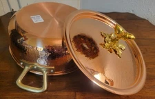 RUFFONI Historia Hammered Copper Chef Braiser with Acorn Knob, 3 1/2-Qt. NWT