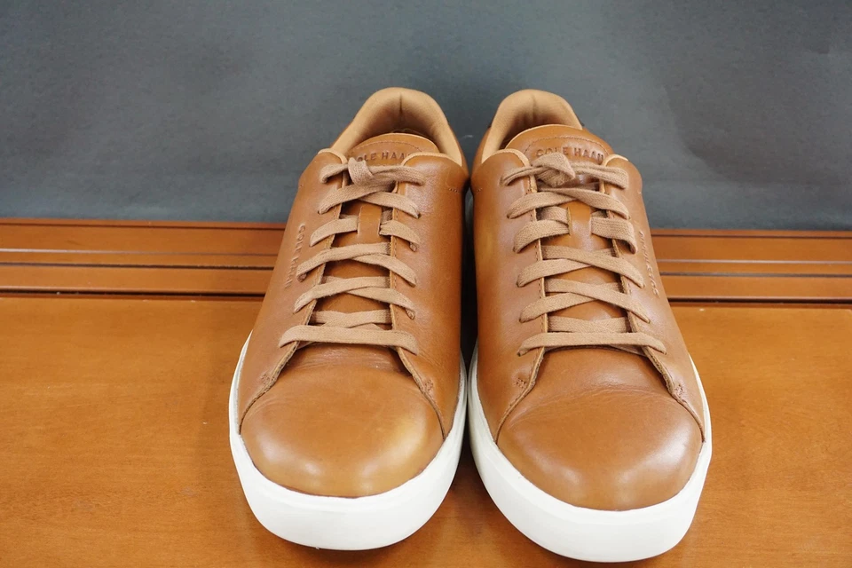 Cole Haan Grand Crosscourt Shoes Mens Size 10.5 Brown Leather Lace Up Sneakers - Image 2 of 4