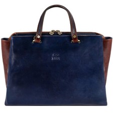 Time Resistance Leather Handbag for Women - Italian Handmade Bag - Top Handle...