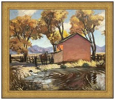 Carl Schmidt Large Original Oil Painting On Canvas Western Landscape Signed Art
