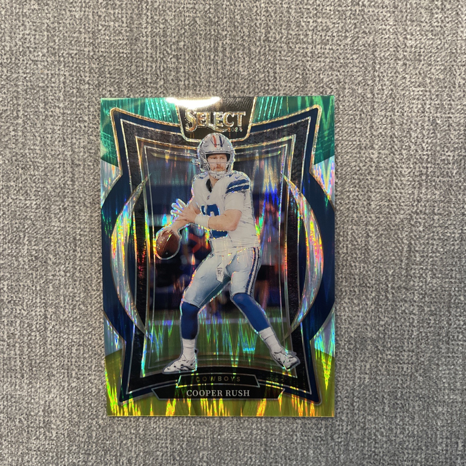 2024 Panini Select - Concourse Cooper Rush #22 Green & Yellow Shock Prizm
