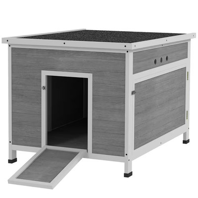 Duck Coop, Wooden Duck House W/ Openable Roof, Removable Floor, for 3-6 Ducks, R