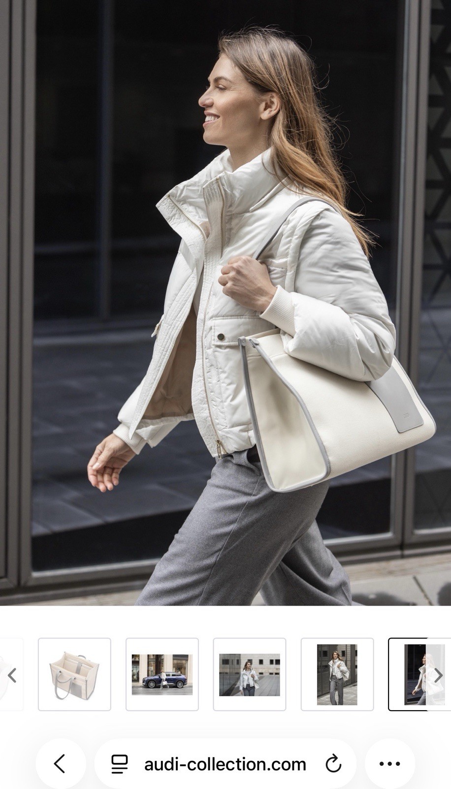 Brand New Audi Woman’s Shopper Bag In Cream/grey