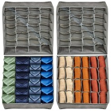 Sock Drawer Organizer Divider 4 Pack Underwear Organizer 96 Cell Fabric Foldable