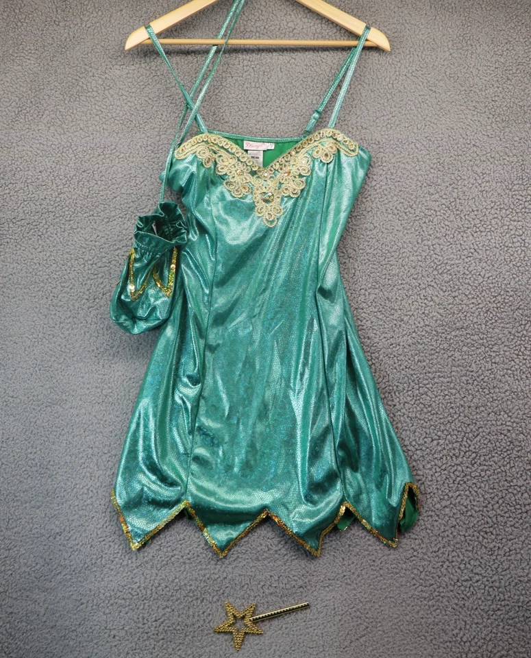 Tinkerbell Womens XL Costume Dreamgirl Sexy Disney Dress + Bag + Magic Wand - Image 2 of 4