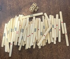Vintage Mahjong Sticks 80 Dominos With Dice