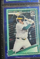 2025 Panini DonrusOptic Rated Prospects Nick Kurtz #154 Blue Velocity Prizm (RC)