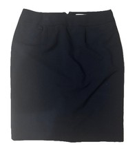 Calvin Klein Black Straight Lined Back Slit Back Zip Stretch Pencil Skirt size 2