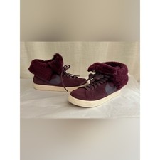 Nike Blazers Zapatillas altas de gamuza borgoña para mujer con piel sintética