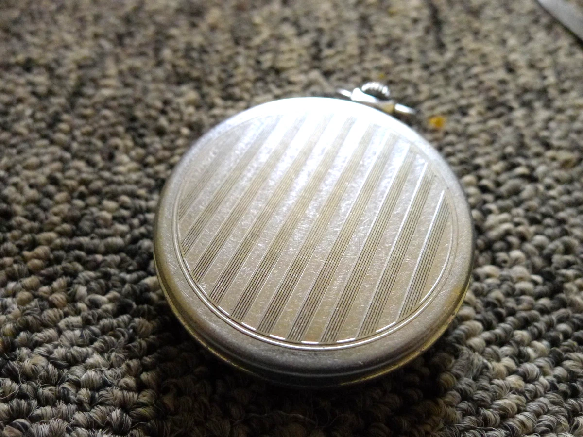 Reloj Bolsillo Sekonda 18J Caja Cromada Caballeros Frente Abierto Cuerda Manual .45mm. TLC.