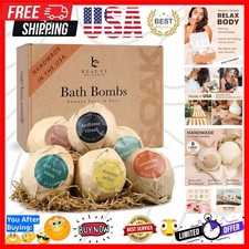 6 Large Organic Bath Bombs Gift Set - Relax and Pamper with Natural Ingredients