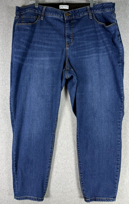 Ava & Viv Jeans Women's Plus 24W High Rise Skinny Whiskered Denim Stretch PreOwn
