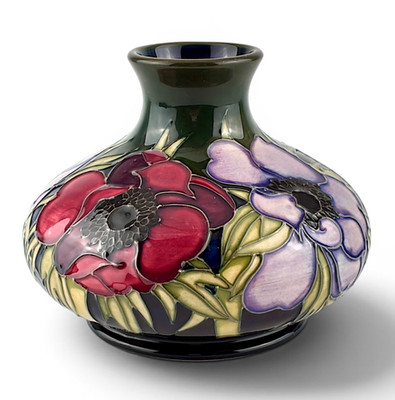 MOORCROFT ''Anemone Tribute'' Muster Vase von Emma Bossons, 10,5 cm x 13 cm