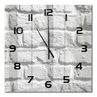 Glasuhr Aus GehäRtetem Glas Glas-Wanduhr Backsteinwand Schwarze Zeiger 60X60 Cm