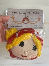 Vintage 1980's Doll Barrette Holder Hair Clip Bow Organizer Girl Room Decor