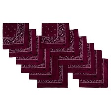 Bandanas 100 cotton since 1898-12 Pack Maroon 