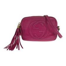 Gucci Soho Leather Shoulder Bag Women Purple One Size