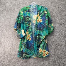 Unbranded Women's Cardigan Floral Green Measured