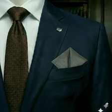 Nwot 9" X 9" Satin Pocket Square, Light Olive, Phantom Geometric/Polkadot