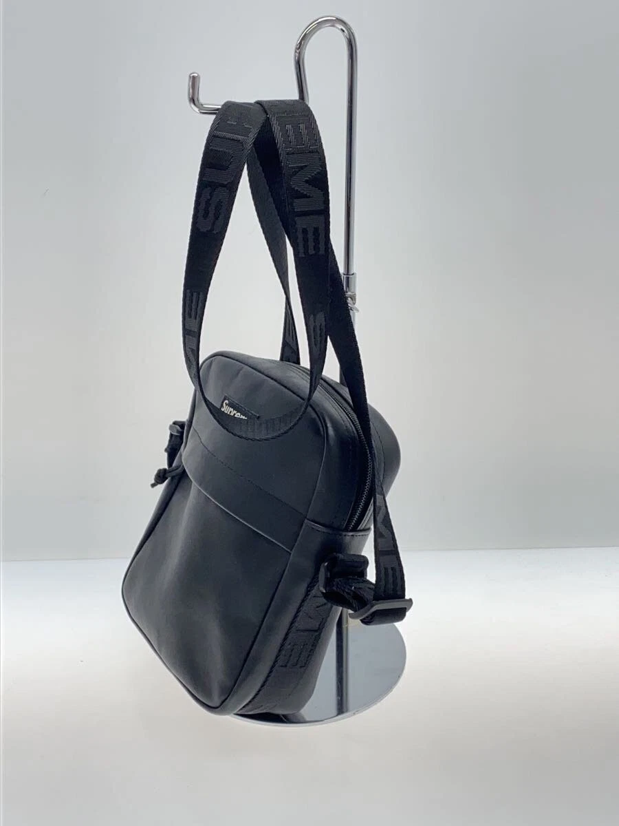 Supreme 23Fw/Sac à bandoulière en cuir/cuir/noir