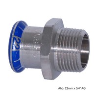 "Geberit Mapress Edelstahl ÜBergangsstüCk Ag, 54Mm X 2\""