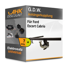 Für Ford Escort Cabrio 94- G.D.W. Anhängerkupplung abnehmbar + 7polig E-Satz NEU