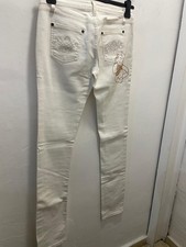 Pantalone Second Hand Fix Design Tg. 44. Colore Panna. Con Swarovski 