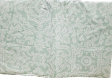 Vinyl Flannel Back Tablecloth, 52"x90"Oblong, FLOWERS ON AQUA GREENISH BACK, AP