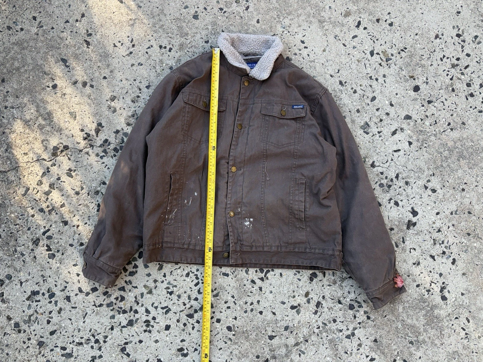 Bass Creek Distressed Detroit canvas workwear jacket Sherpa lined Xl image 5