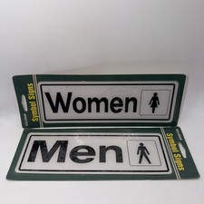 Hillman Symbol Set Of 2 Signs Men Women 3 X 9 New Sealed Hillman Symbol Set Of 2 Signs Men Women 3 X 9 New Sealed