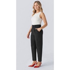 New Halara High Waist Travel Tapered Ankle Pants Pockets Black Womes Size Large