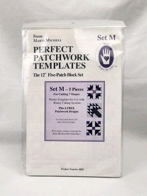 Marti Michell Perfect Patchwork Templates Set M The 12'' 5 Patch Block Set 8955 