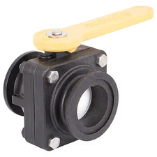 Banjo Mvs220cf Manual 2-Way Ball Valve, Flange, Polypro