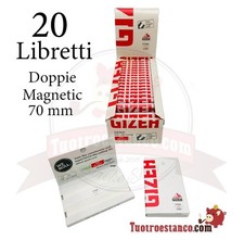 CARTINE GIZEH ROSSO FINE CORTE DOPPIE RED MAGNETICO - SCATOLA DA 20 LIBRETTI
