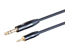 Monoprice On Tour Cables 6 Feet Black 1/4in TRS Male to 1/8in TRS Male Connector