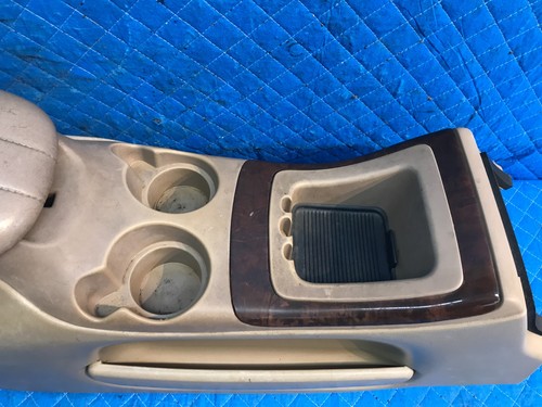 * 1999-2000 Lincoln Navigator Front Floor Center Console Armrest Cupholder Beige - Picture 7 of 13