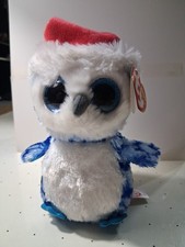 Ty Beanie Boos - ICICLES the Christmas Owl 6" Plush Beanie Baby New w/ Tag 🎄🦉