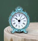 Vintage Style Small Mini Clock Boudoir French Chic Verdigris Toilet Ladies Clock